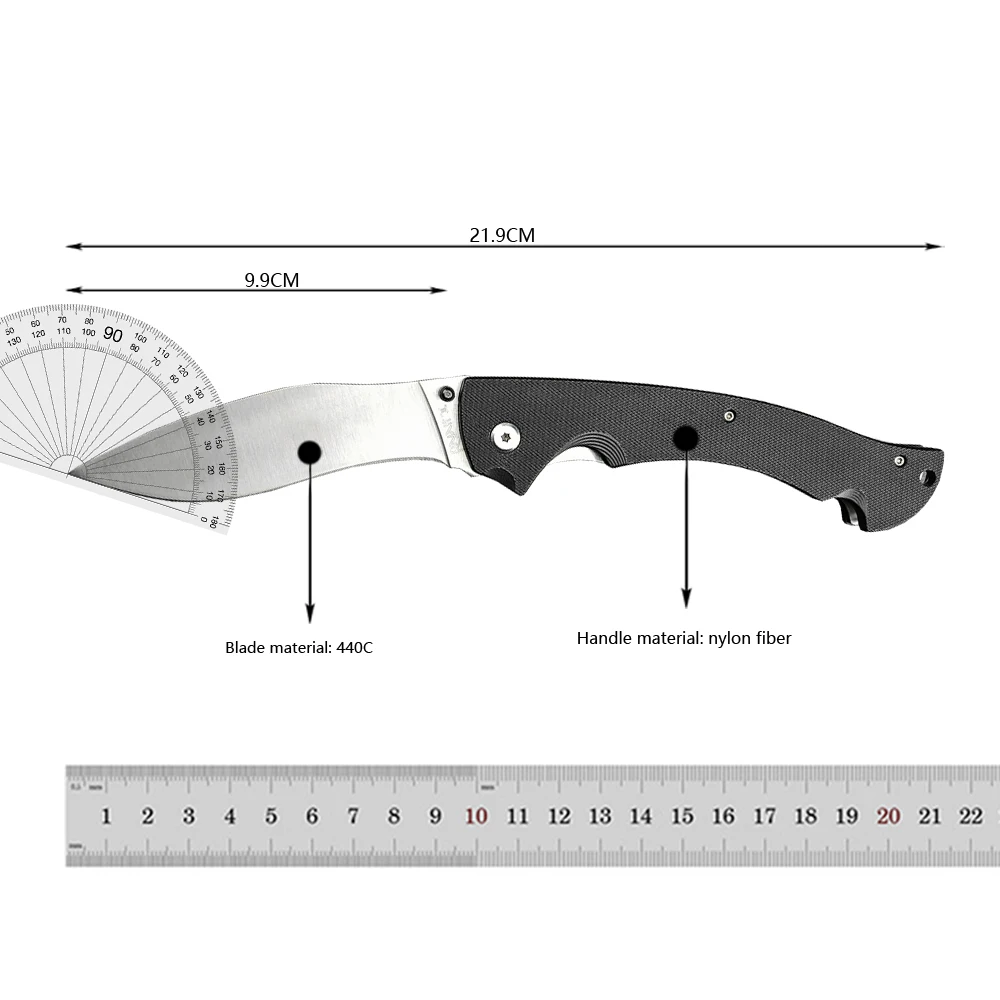 NEW COLD Pocket Claw Knife Hunting Folding Knife 440C Steel Blade Nylon Fiber Handle Outdoor Tactical Survival Utility EDC Tool