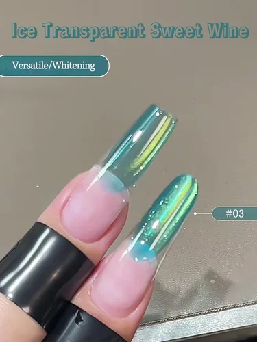 1-16 Uds TC verde hielo transparente cuentas de copa de vino dulce ojo de gato esmalte de uñas Gel nuevo llamativo Popular cuentas de vidrio rosa arte de uñas