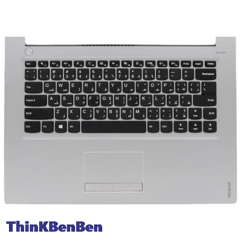 

ARA Arabic Silver Keyboard Upper Case Palmrest Shell Cover For Lenovo Ideapad 310 14 14ISK 14IKB 14IAP 5CB0L35714