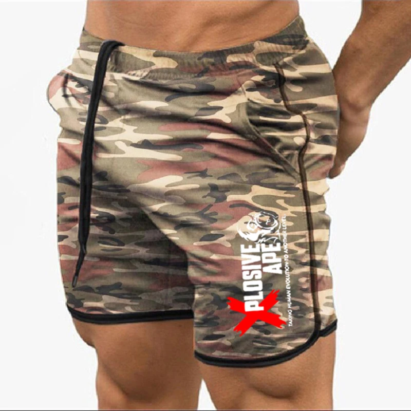 Summer New Trend Casual Drawstring Men\'s Sports Shorts Thin Mesh Quick Drying Casual Running Breathable Five Quarter Pants Men