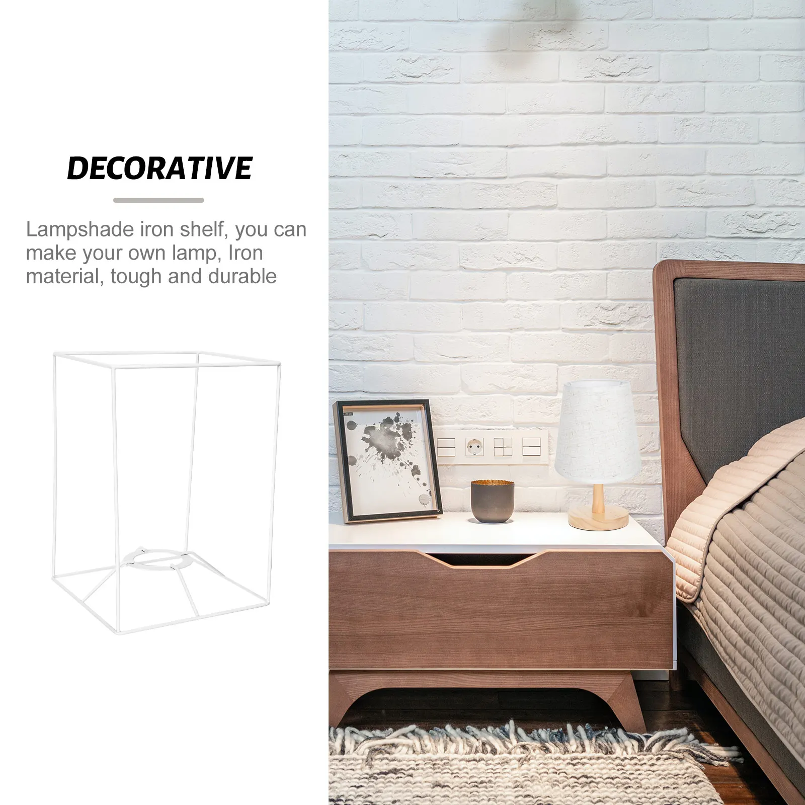 

DIY Lampshade Frame Wrought Iron Ch Bracket Table Light St Cover Small Frames Lighting Decor Lampshade Holder