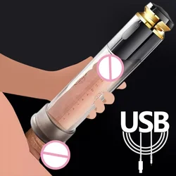 Electric Penis Pump Sex Toys for Men Male Masturbator Penis Extender Penile Vacuum Pump Penis Enlargement Enhancer Ring