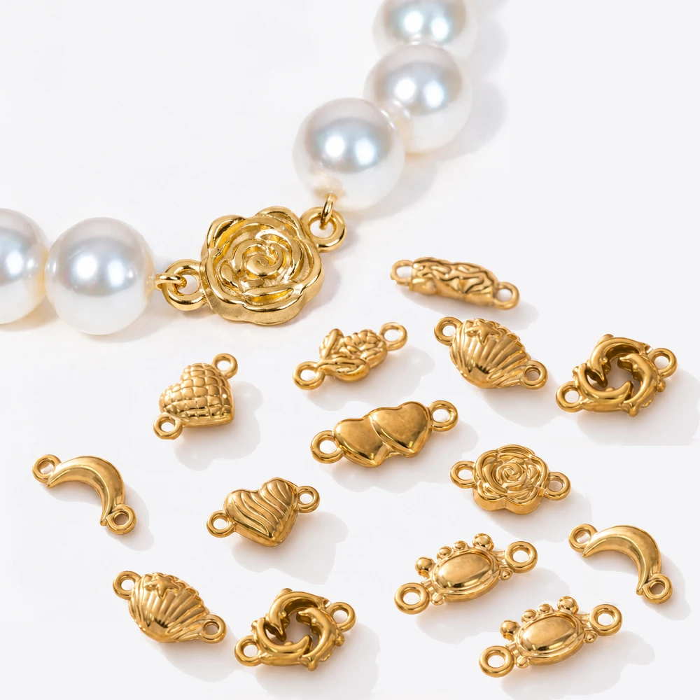 20 Stück Edelstahl-Anhänger in Form von Krabben, Blumen, Liebesherzen und Muscheln für Halsketten, Armbänder, DIY-Schmuckherstellung – Detail 1