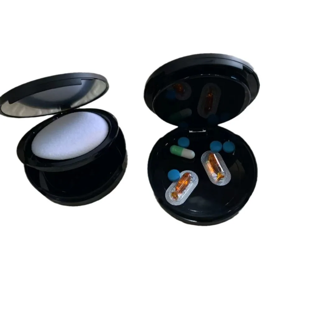 Caja fuerte de desvío compacta para polvo de maquillaje, caja de almacenamiento oculta de plástico para efectivo, medicamentos y objetos de valor, plantilla secreta discreta portátil