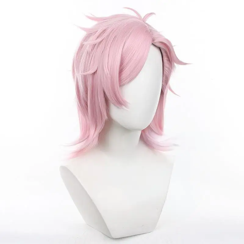 L-email wig Synthetic Hair Anime WIND BREAKER Kiryu Mitsuki Cosplay Wig Pink Color Cosplay Wigs Heat Resistant Wig