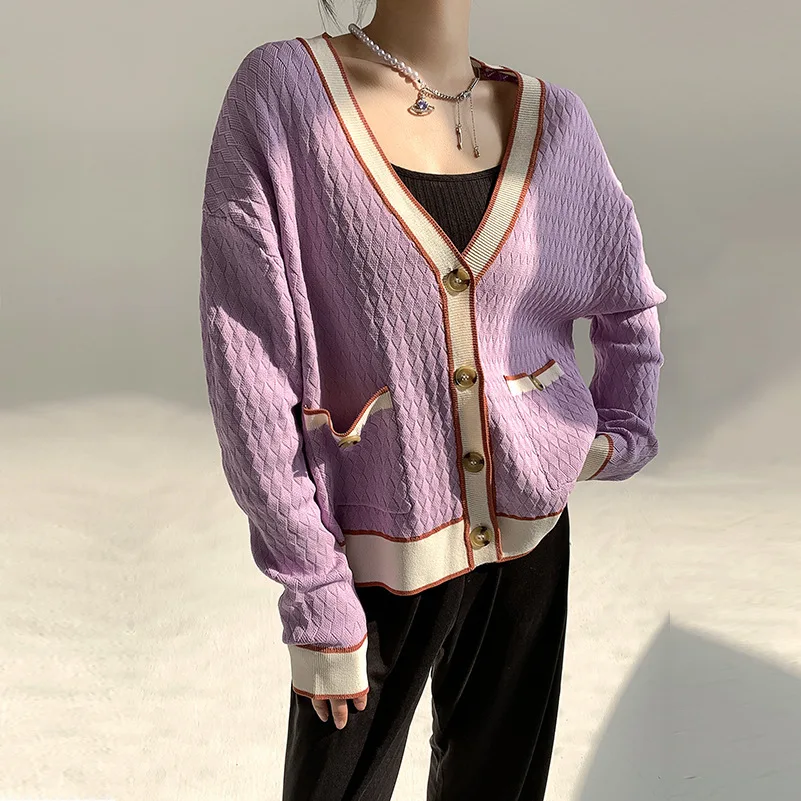 

2024 Autumn Knitted Cardigan Thin Ice Silk Jacket Fashionable Sweater Women's Clothing свитер Tops кофта женская платья для женщ