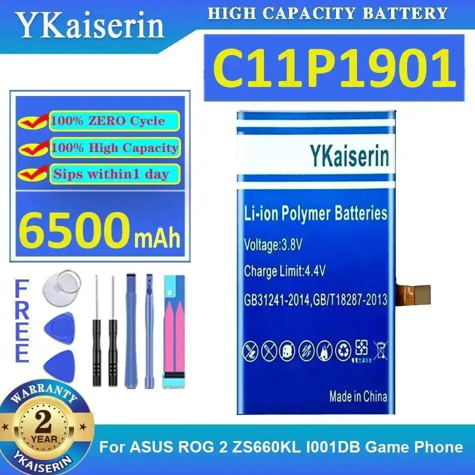 

C11P1901 For Asus Rog 2 ZS660KL I001DB Game Phone Reliable Power Supply Long Lasting 6500Mah Mobile Battery