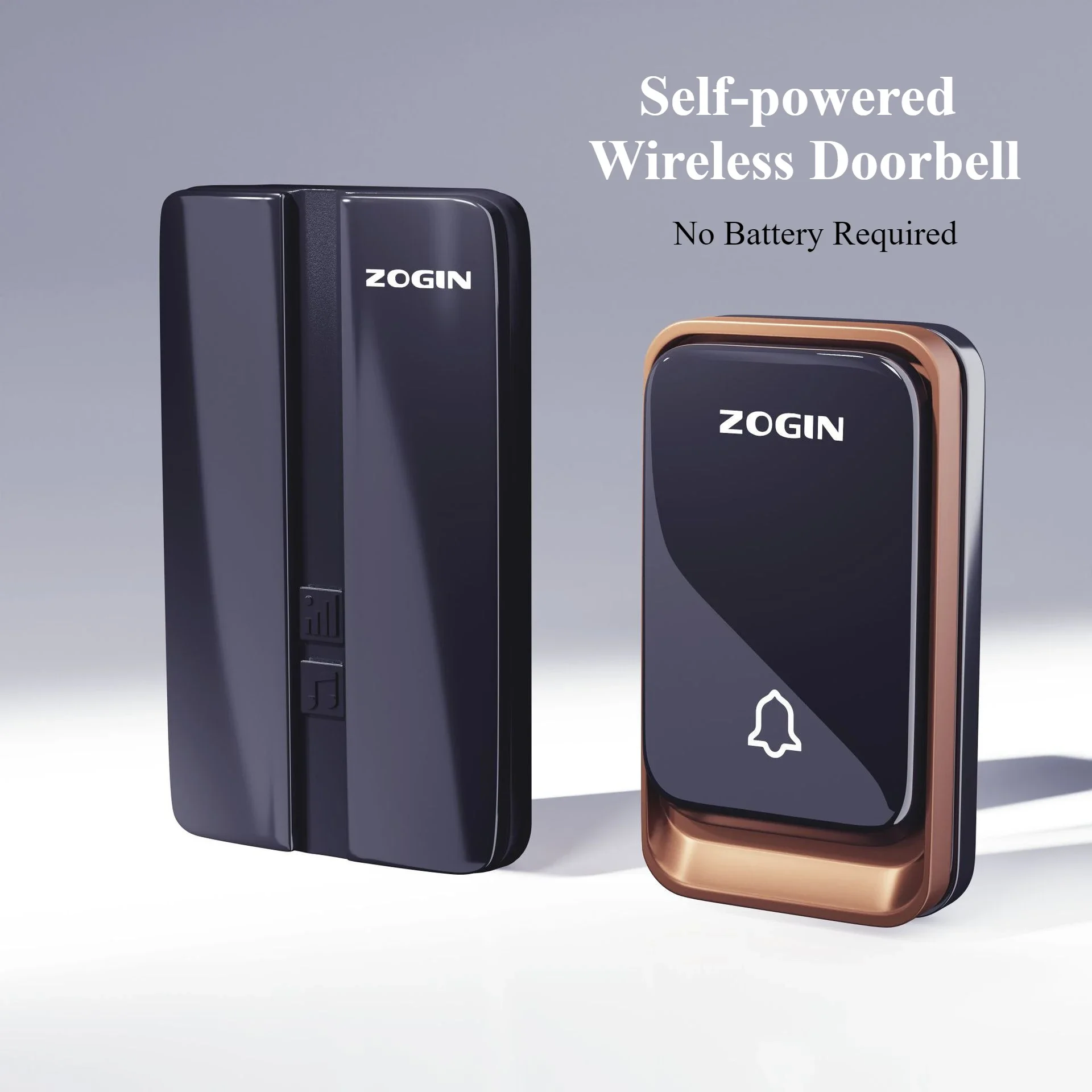 Outdoor Wireless Doorbell Battery-free Digital Door Peepholes Waterproof Self Generated Electricity Ring Chime Bell