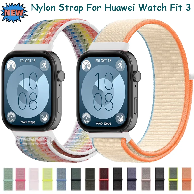 Sports Nylon Strap+PC Case For Huawei Watch Fit 3 Soft Breathable Bracelet Wristband Huawei Watch Fit 3 Protective shell Correa