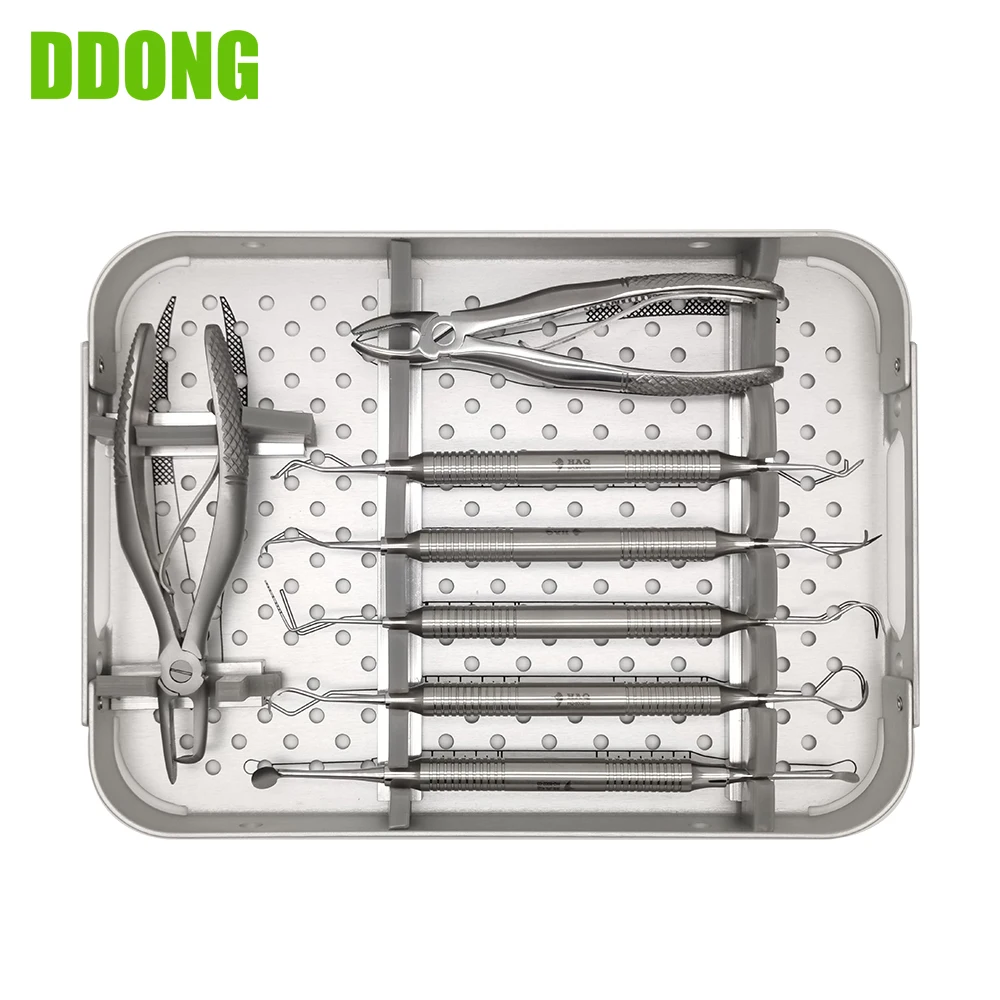 Small Animal Short and Thick Handle Dental Kit, 15pcs, Small Animal Dental Instruments, Tooth Extraction Tools, Pet Dentistry