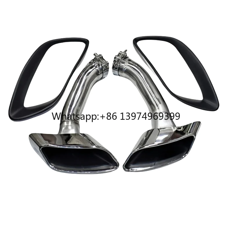 For DEX Exhaust Tips for 2008-2013  X6 E71 35i Upgrade M50i Square Mouth Stainless Steel Exhaust Pipes Muffler Nozzle