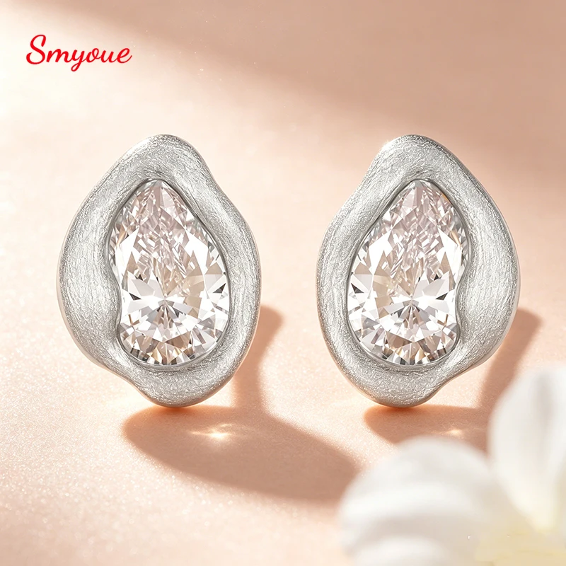 

Smyoue Trendy 8*12mm Pear Cut D VVS1 Moissanite Stud Earrings for Women Vintage Lab Diamond S925 Sterling Silver Fine Jewelry