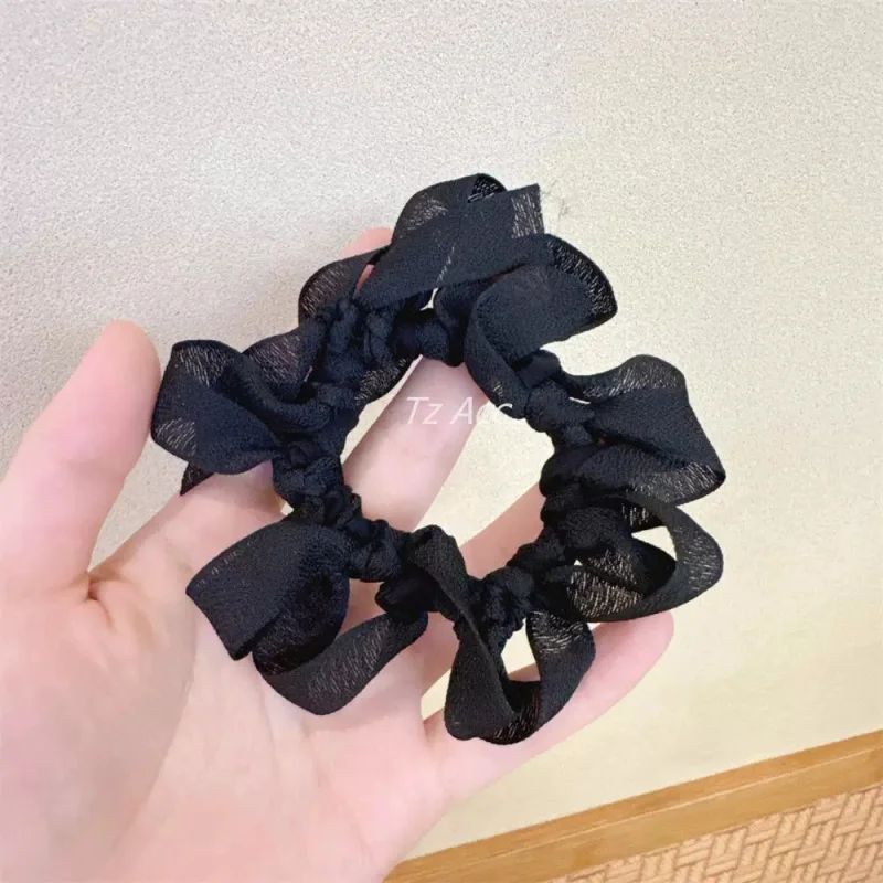 مجموعة ربطات شعر نسائية بشبكة وربطة بسيطة كورية متعددة الاستخدامات عالية المرونة إكسسوارات شعر لطيفة للفتيات