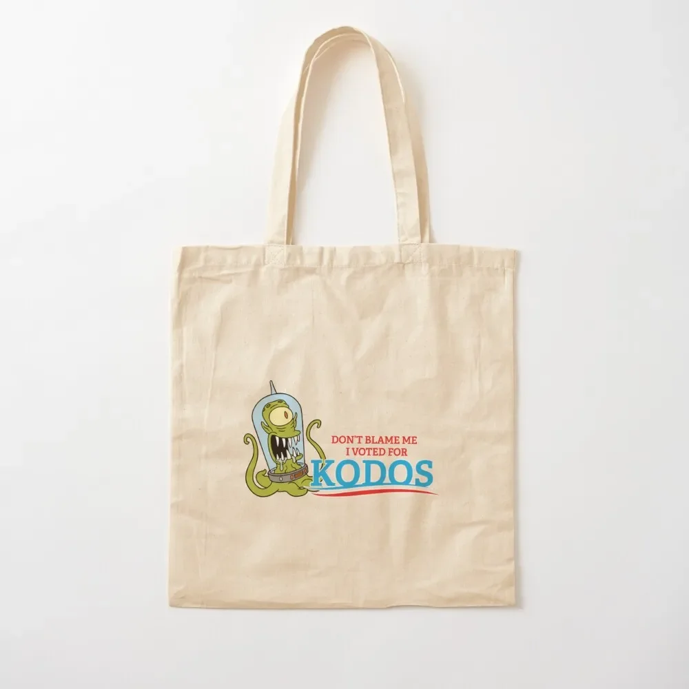 

Don't Blame Me I Voted for Kodos TShirt Tote Bag Canvas bag Women's handbag sacs de shopping tote bag canvas