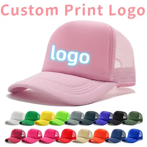 Customized Printed Logo Outdoor Solid Color Sponge Mesh Cap Sun Protection And Shading Duck Tongue Hats Breathable Baseball Caps