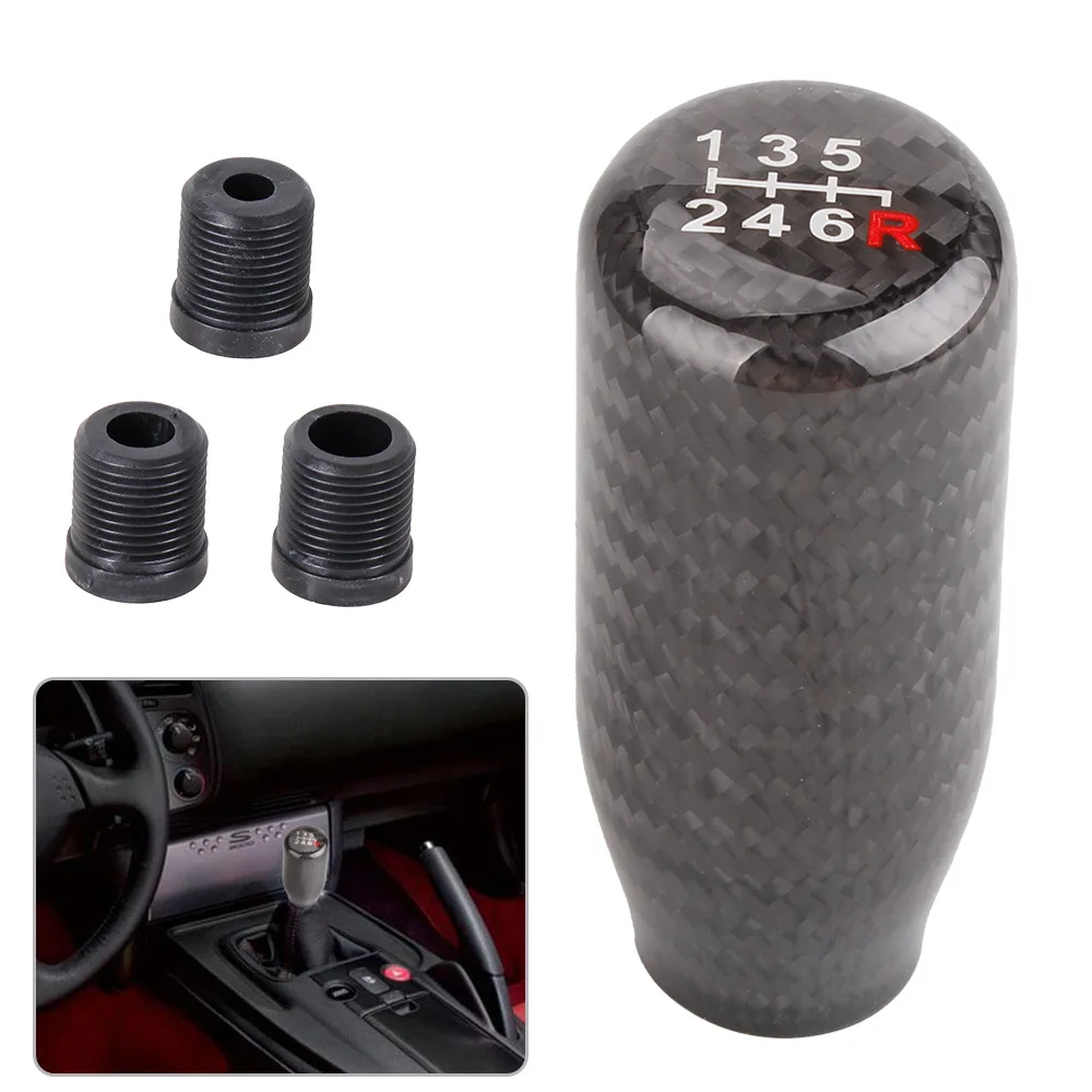 Car Modification Accessories，Metal Carbon Fiber Pattern，Manual Transmission Gear Patter,5 6 Speed Shift Head，Gear Stick Knob