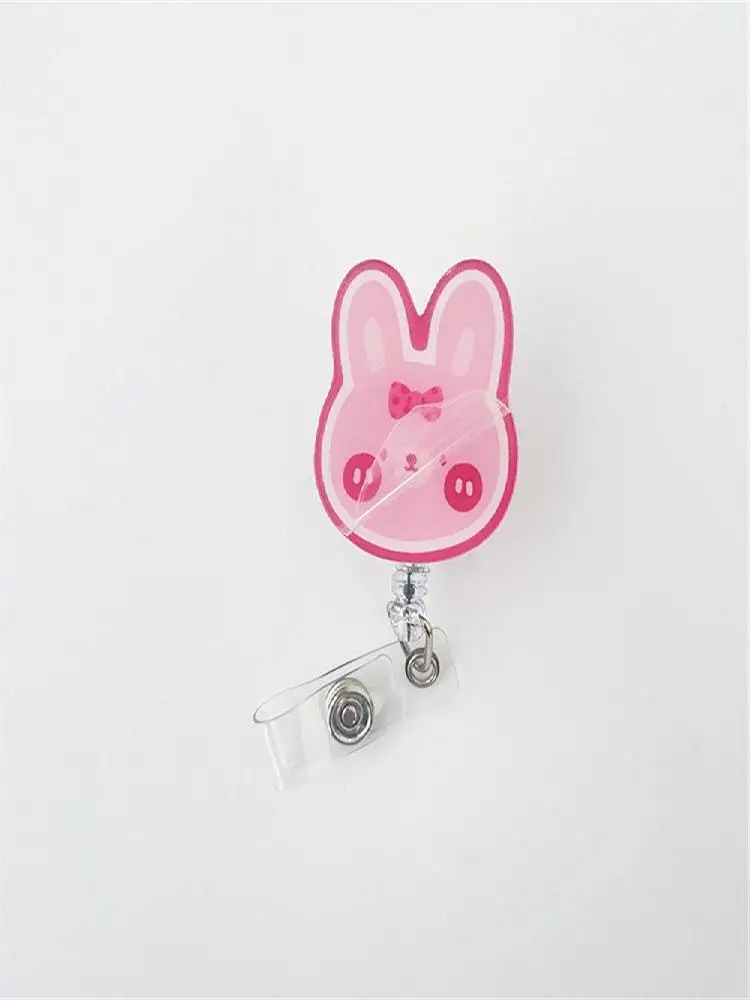 Mignon nom étiquette ours carte de travail pince lapin poitrine carte rétractable Badge bobine nom porte-carte infirmière porte-Badge carte d'identité Clips