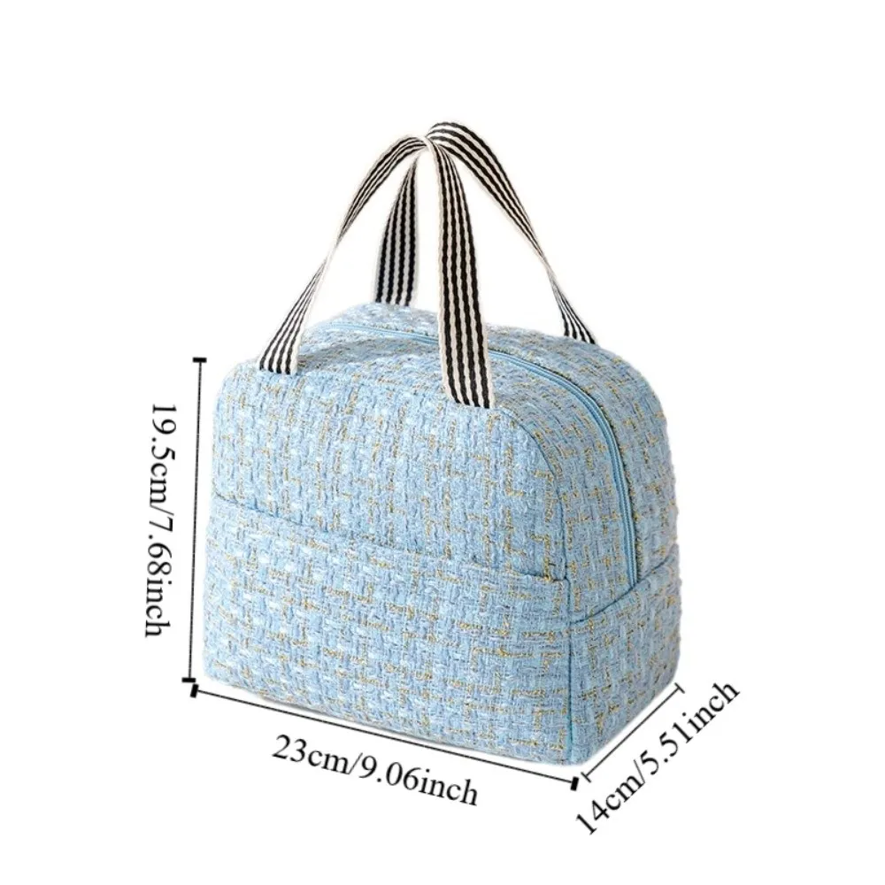 2PCS/SET Large Capacity Lunch Bag Small Fresh Style Fashion Cooling Picnic Bag Elegant Polyester Thermal Insulation Bag