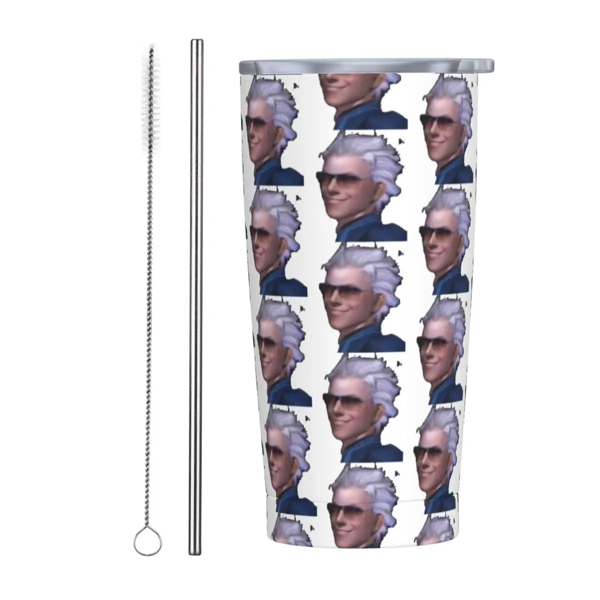 Vergil From The Devil May Cry Series Stainless Steel Tumbler Vacuum Insulated Mug Thermal Cold Cup Straw With Lid 20oz