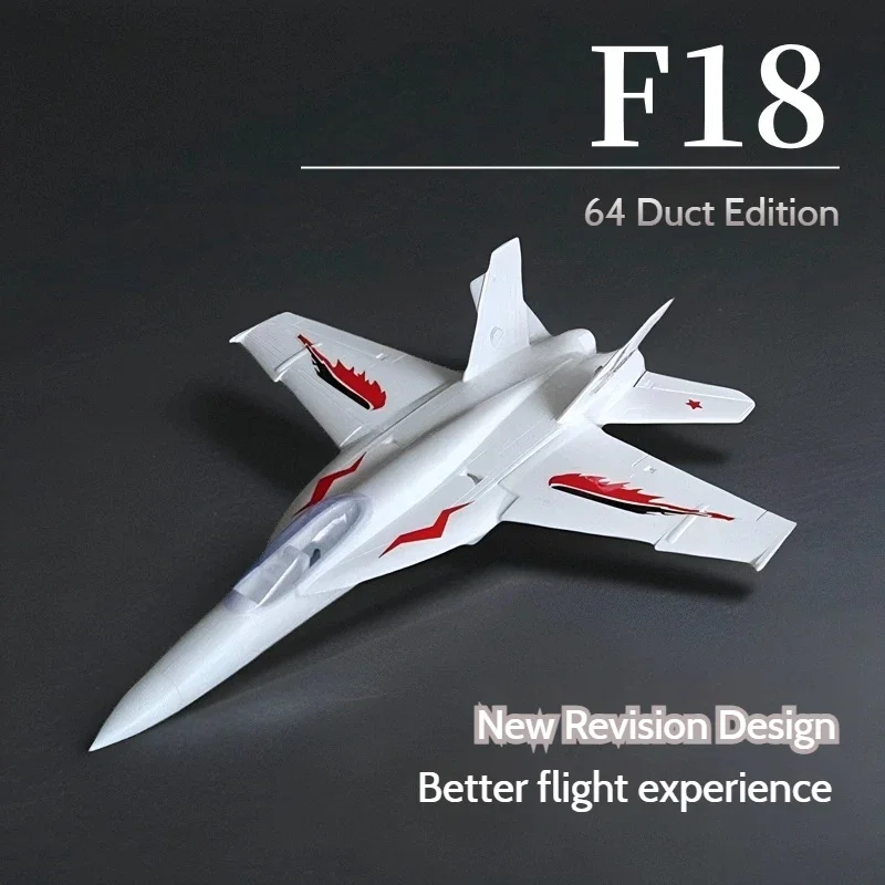 Kpq New F18 64mm Bypass 6-channel Remote Control Model Aircraft Fighter Epo Fixed Wing Model Jet Rtf Aircraft Rc Toy