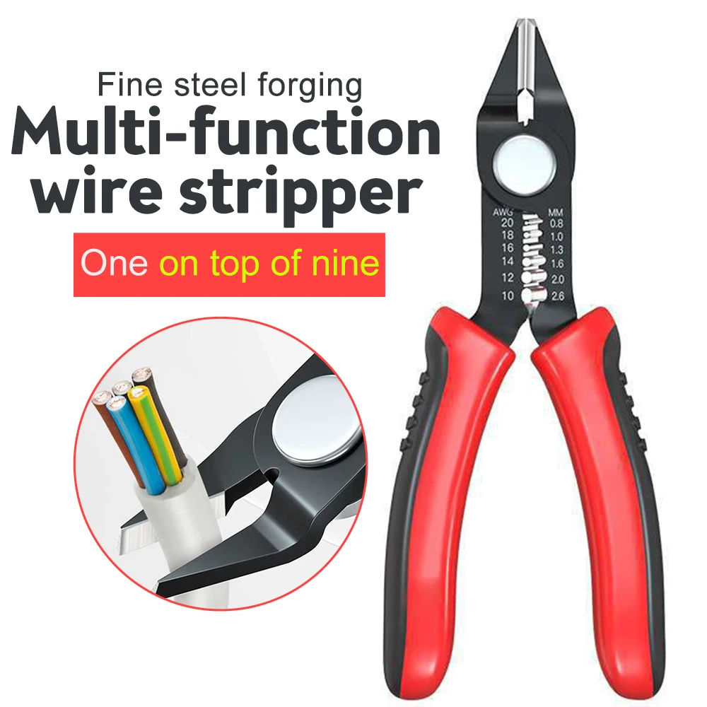 Multifunctional Diagonal Pliers Electrical Wire Cable Cutter Wire Stripper Pliers Electrician Peeling Network Cable Stripper