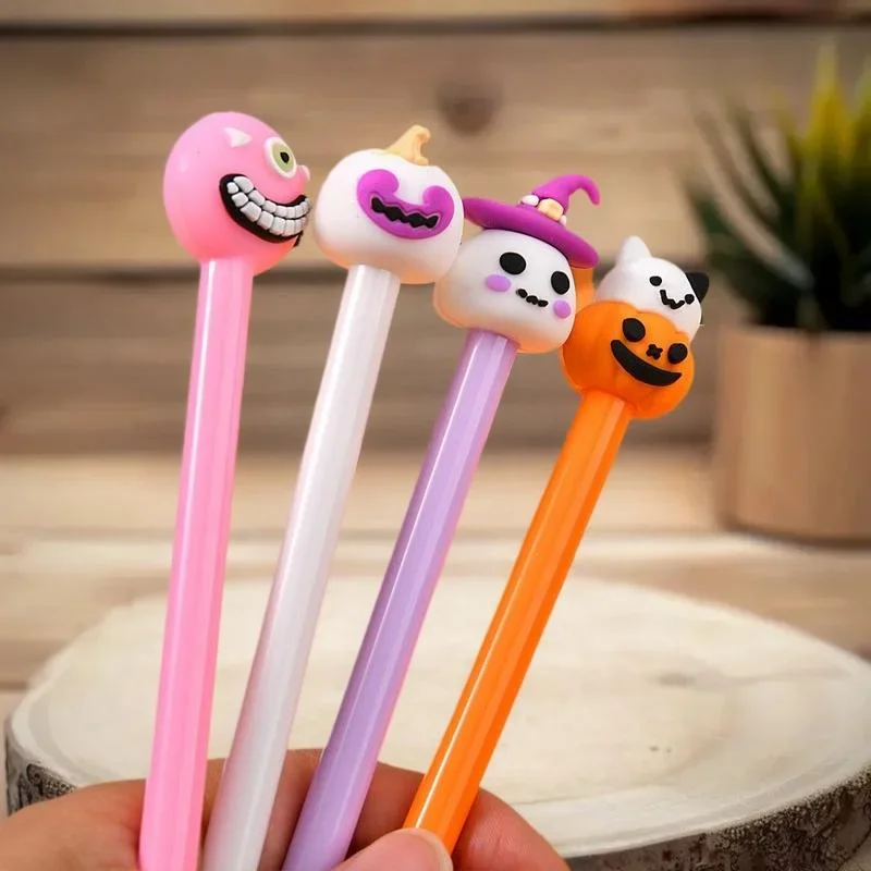 

Набор забавных и образовательных гелевых ручек на Хэллоуин — летучая мышь, призрак, форма тыквы; идеальный подарок для студентов 5/10/15/20 шт.