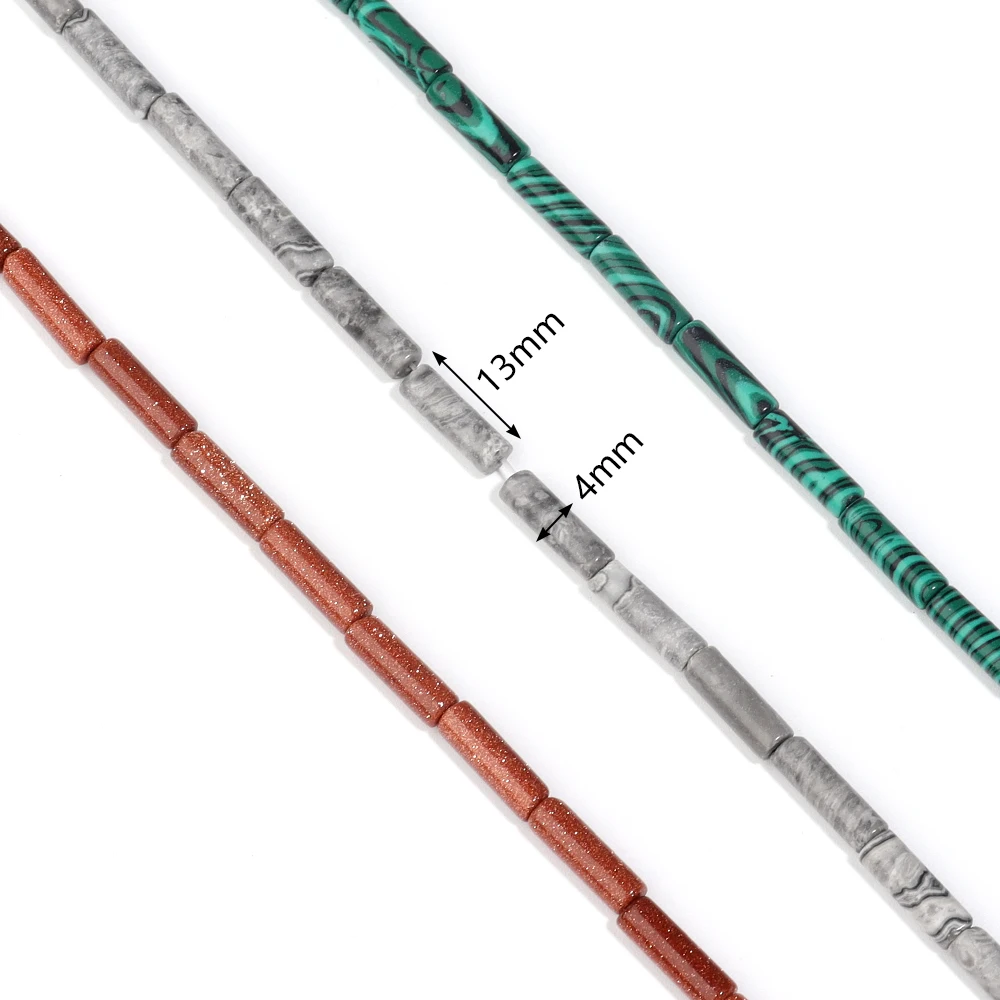 Natural Tube Stone Beads Column Agates Quartz Turquoise Tiger Eye Aventurine Charms Stone Bead for Jewelry Making DIY Bracelet