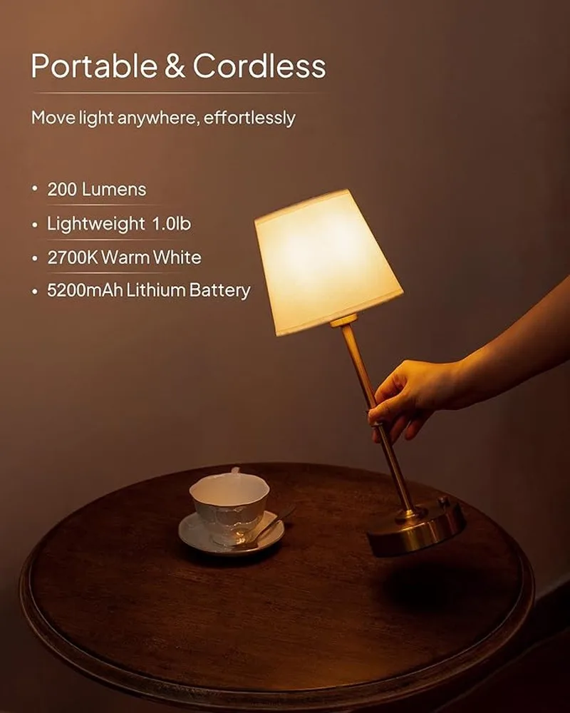 Small Lamp Battery Lamp Delivers Warm Lighting With Advanced Fast-Charge Technology For Efficient