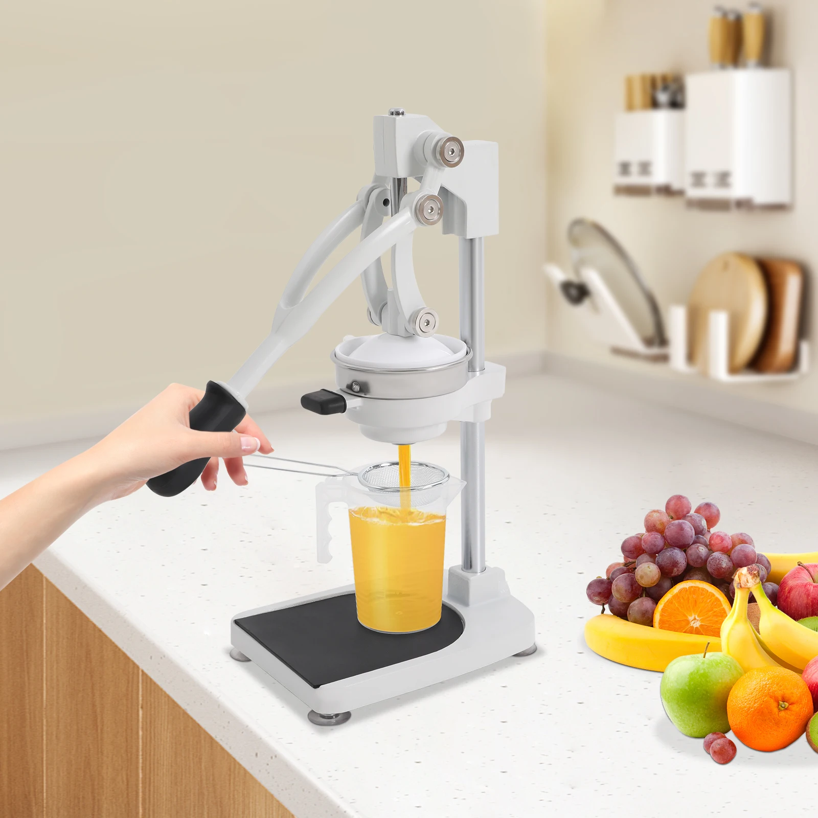 

Professional Squeezer and Crusher for Lemon, Manual Orange Juice Juicer Square Base Double Pressure Head for Home ,Restaurant