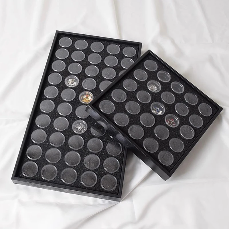 1Set Display Case Diamond Gemstone Storage Box Small Round Plastic Containers Box Jewelry Organizer Container With Foam