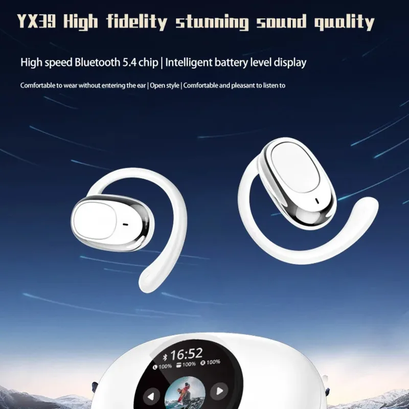 

New Wireless Bluetooth Earphones With Full-color Touch Screen And Over The Ear ENC Noise Reduction And Ultra Long Standby Mode