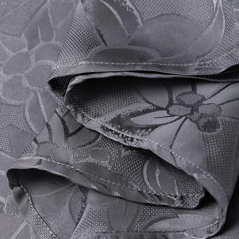 Birdtree Damska Sukienka z Jedwabiu Morwowego 100%, 18MM, Żakardowa Sukienka z Krótkim Rękawem, Dekolt w Serek, Długa Spódnica w Jednolitym Kolorze, Sukienka w Stylu Dojazdowym D55041JF