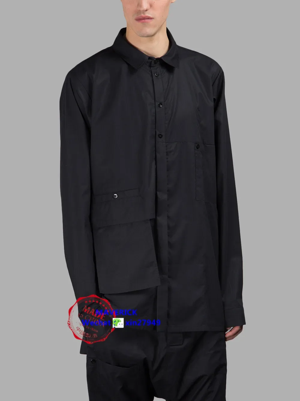 

S-6XL 2024 New Men Clothing Catwalk Bigbang Hair Stylist Multi Pocket Level Stitching Irregular Shirt Plus Size Singer Costumes