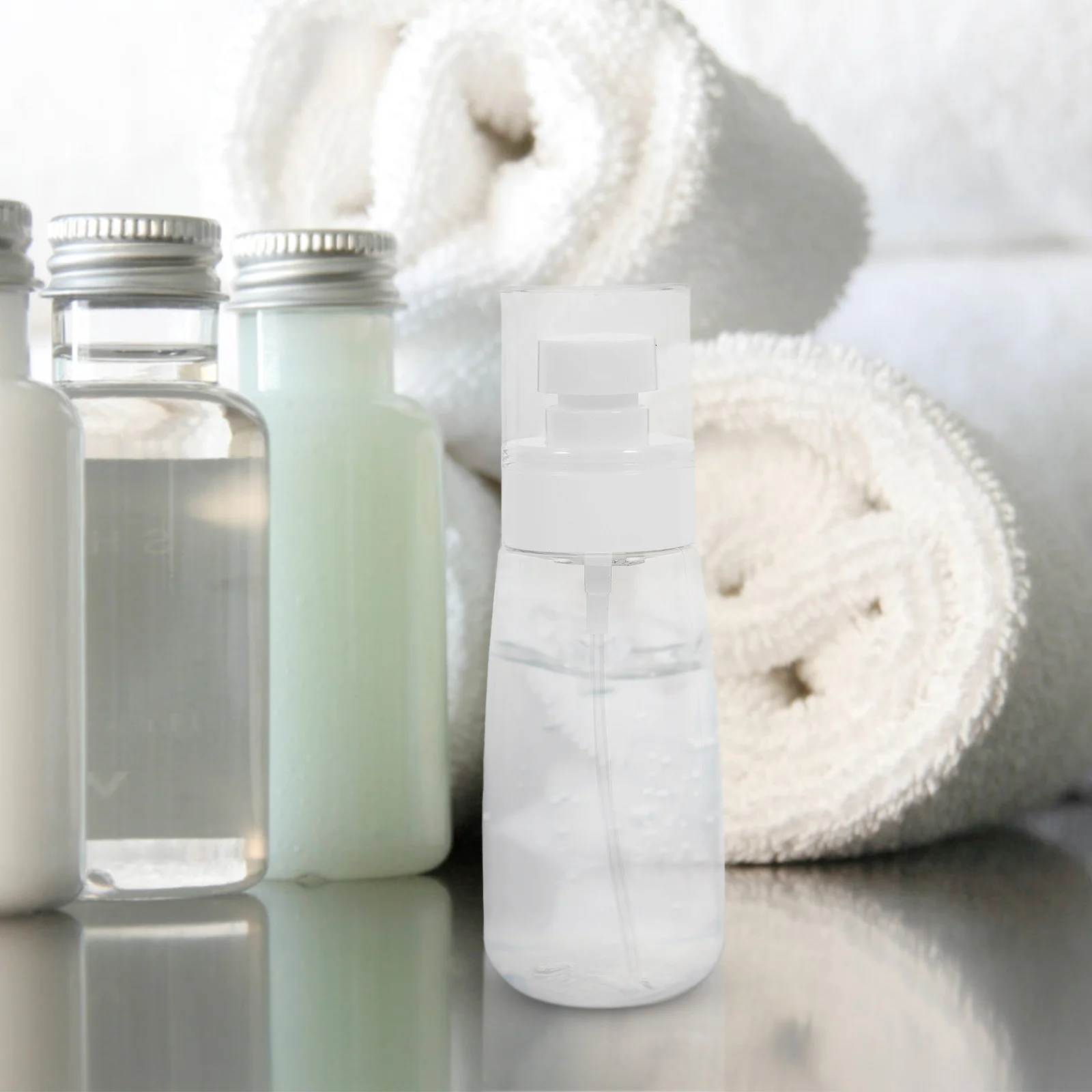 6Pcs Travel Transparent Spray Bottles Portable Refillable Perfume Soap Containers Leakproof Fine Mist Bottles for Face Hair