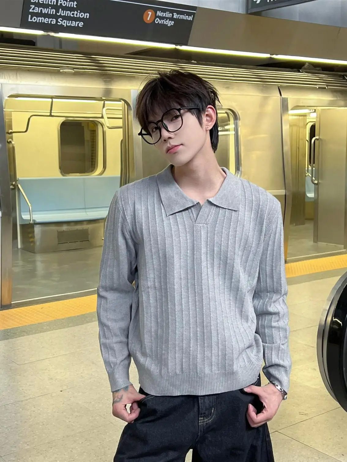 

Мужская винтажная рубашка с длинным рукавом, трикотажная, для ношения под одеждой, базовый слой, ретро, осень-зима, в полоску, с текстурой, теплый топ с воротником