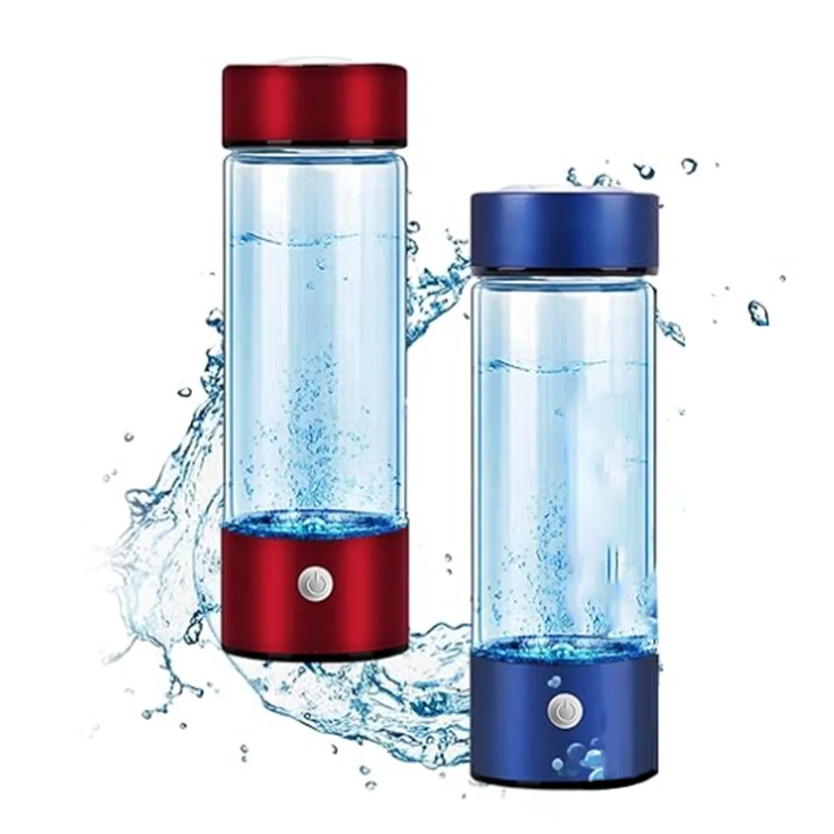 2Pcs Hydrogen Water Bottle Rechargeable Hydrogen Water Generator with Gift Box, Hydrogen Water Ionizer Machine-C