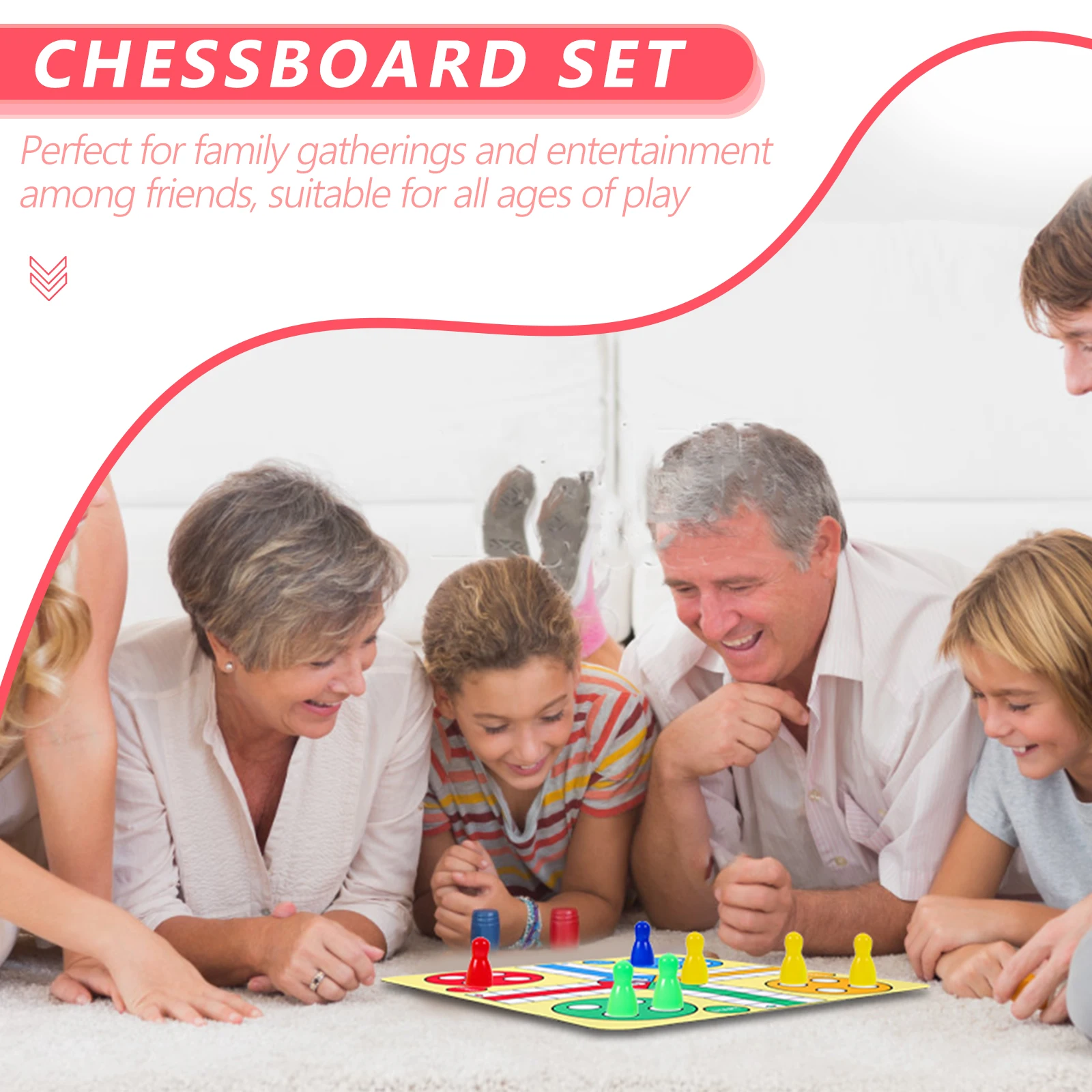 

1PC 24cm Flying Chess Set Ludo Game Board Portable Mini Carpet for Party Family Mat Lightweight Fun Home KTV
