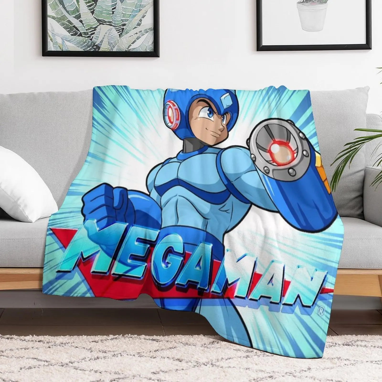 

Mega Man Throw Blanket Decoratives manga Blankets cosplay anime Polar Decorative Sofa Cute Plaid Blankets