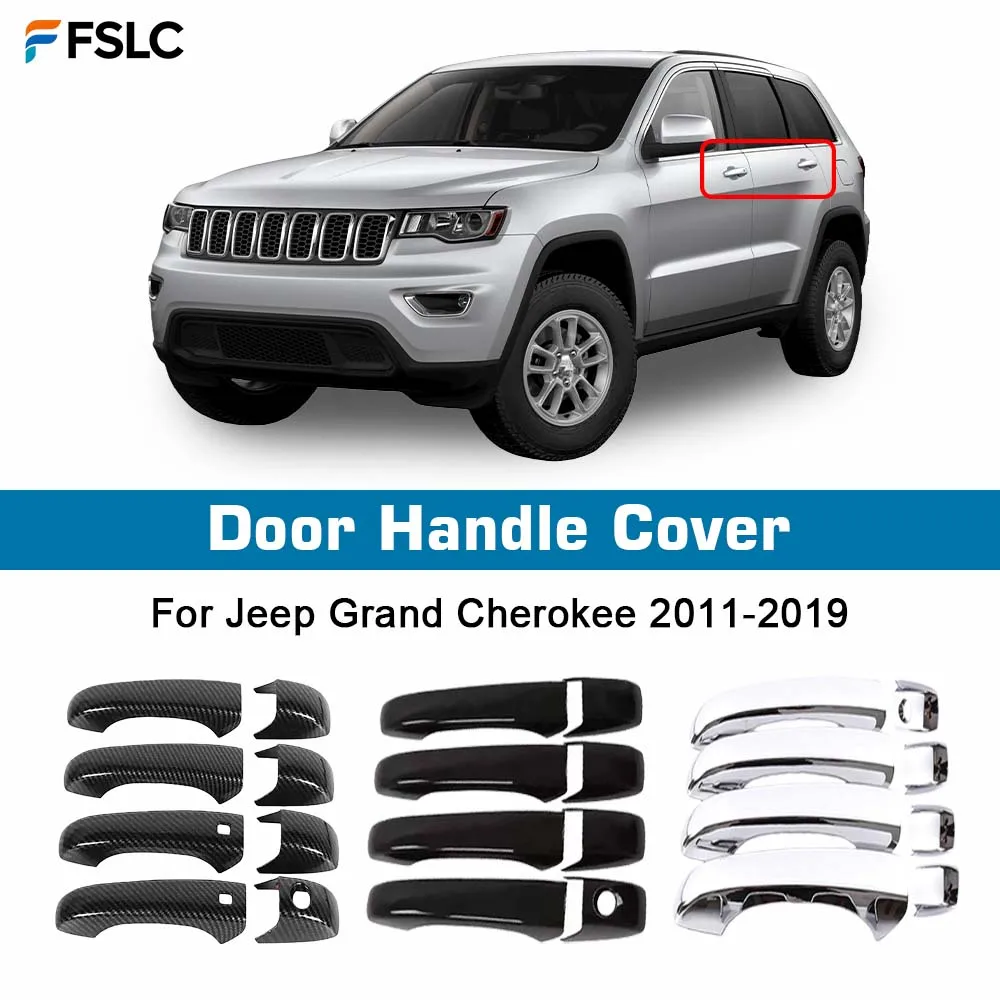 

Крышка дверной ручки для Jeep Grand Cherokee WK2 2011-2019, защитная пленка для автомобиля из углеродного волокна, украшения, аксессуары, наклейки