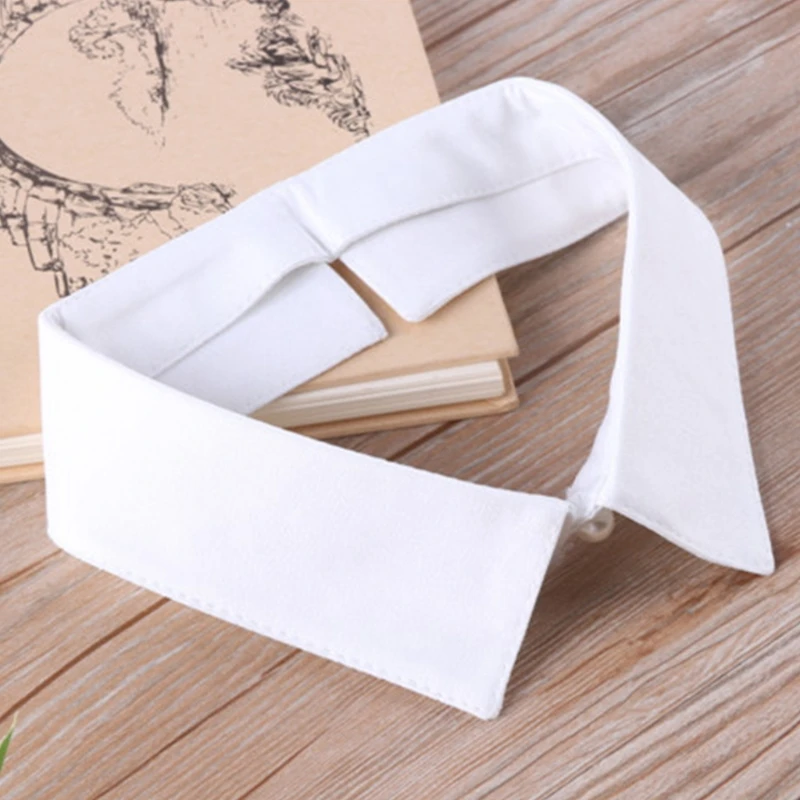 50JB Unique False Collar Blouse Detachable Choker Necklace Button Lapel Dickey