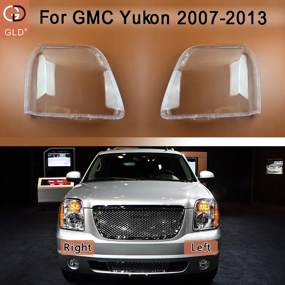 For GMC Yukon 2007-2013 Headlight Transparent Lens Headlight Housing Shell Lamp Shade Lens Transparent Headlamp Cover Plexiglass