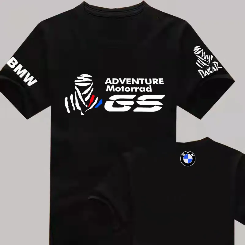 

2025 BMW BMW Joint Summer New Motorcycle Racing Printing Crew Neck T-shirt Top Men's and Women's Same Breathable Short Sleeves