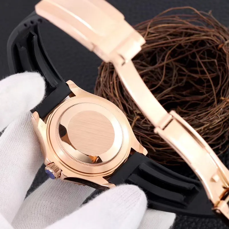 2025 Men's Automatic Mechanical Watch Luminous Waterproof 50M Rubber Strap Sapphire Crystal Business Casual Self-Winding