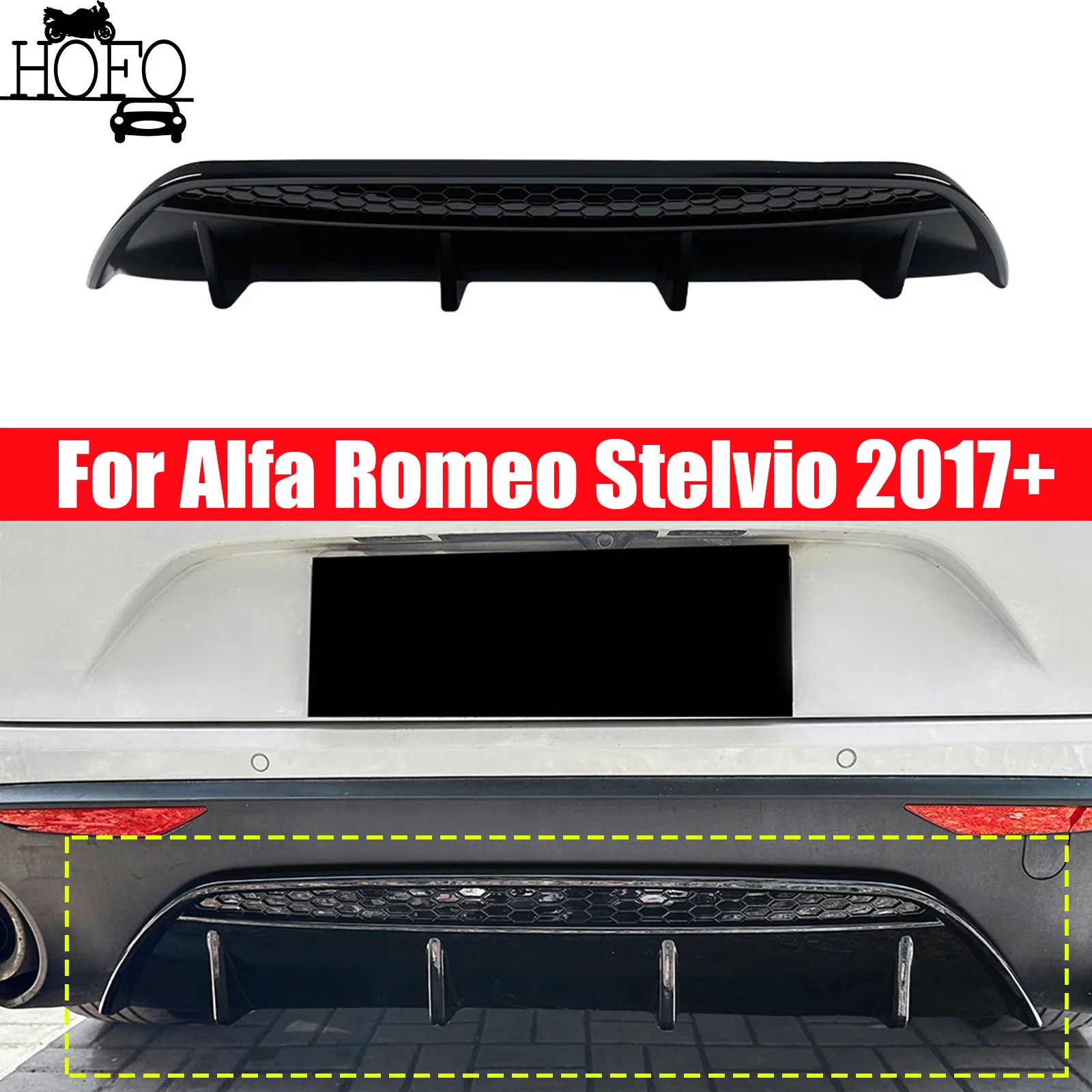 

Front Bumper Lip Spoiler Splitter Diffuser Body Kit For Alfa Romeo Stelvio 2017+