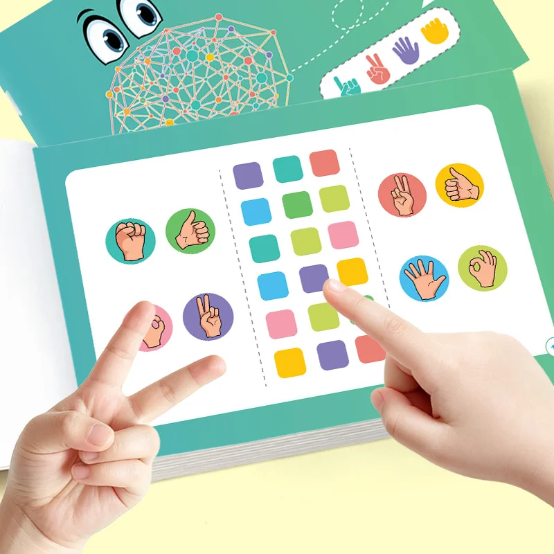 Brain Exercise Training Activity Book, Memory Focused Thinking Game, Bilateral Brain Development Practice, 32 Color Pages