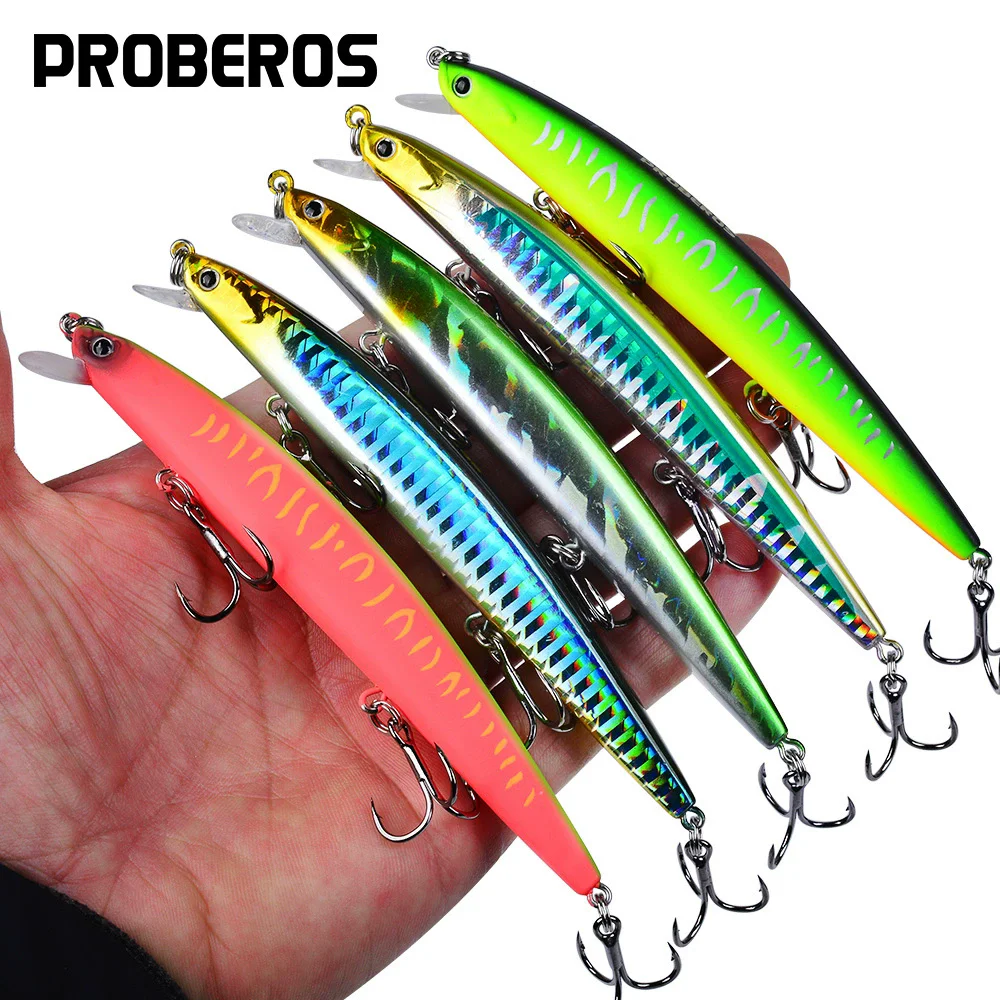

PROBEROS 1pcs Fishing Lure 16g 12.5cm Hard Artificial Minnow Lures 5 Color Crankbait Fishing Baits 6# Treble hook DW622