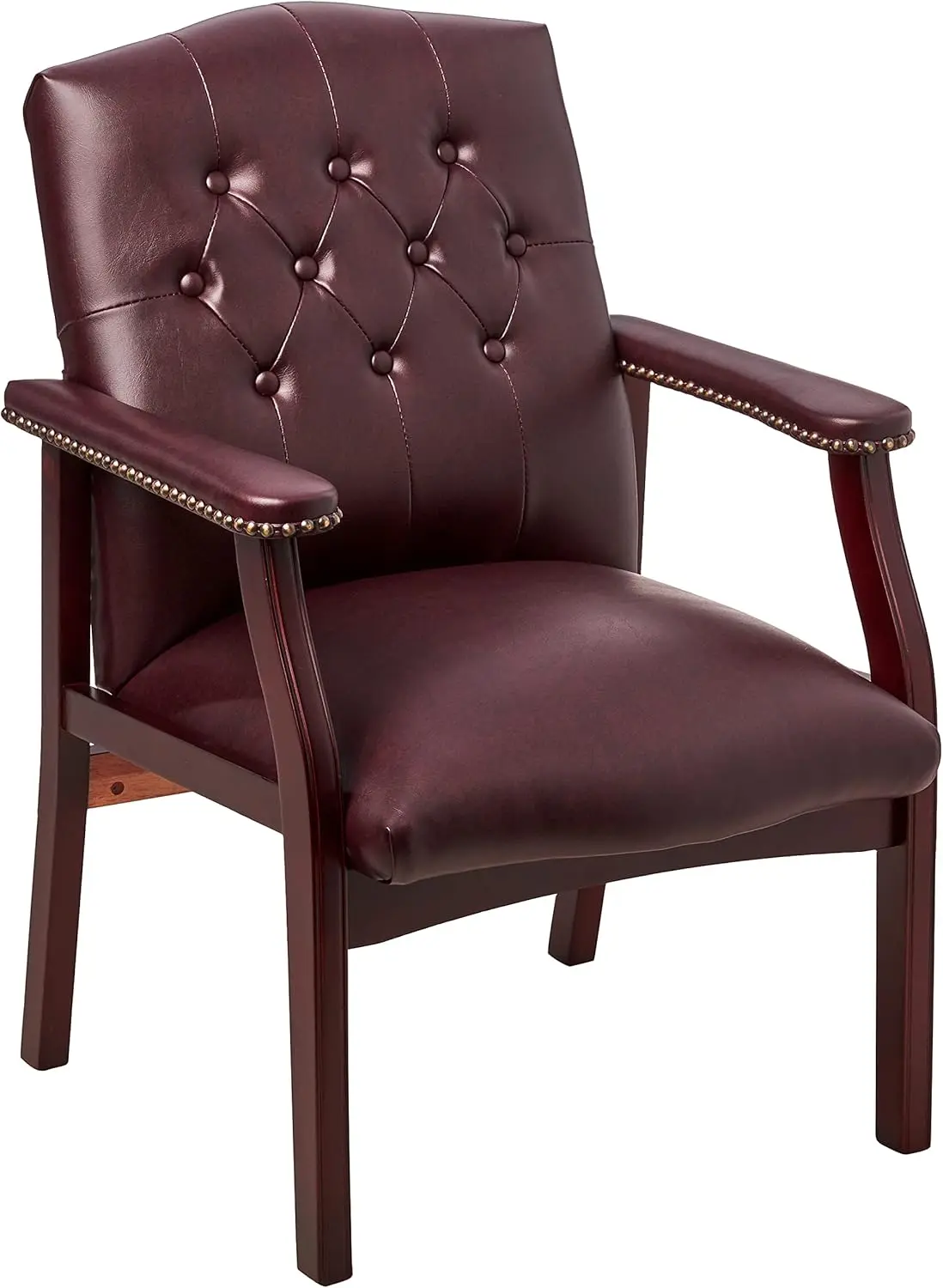 

Office Star Padded Vinyl Traditional Visitors Chair With Padded A And Nailhead Accents, Jamestown