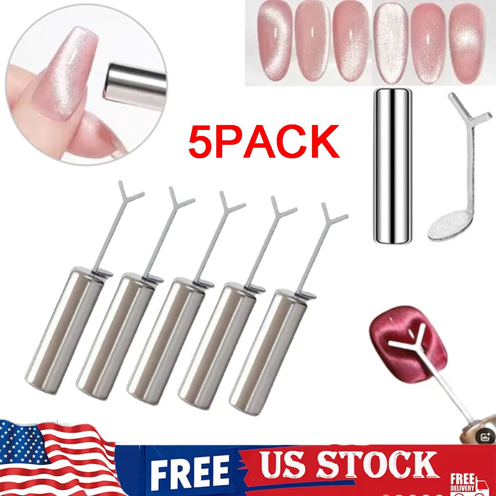 

5XHeart Shaped Cat Eye Magnet Y-shape Cat Eye Nail Magnet Set Love Pattern Magnet Suitable for DIY Gel Polishing Magnetic Tools