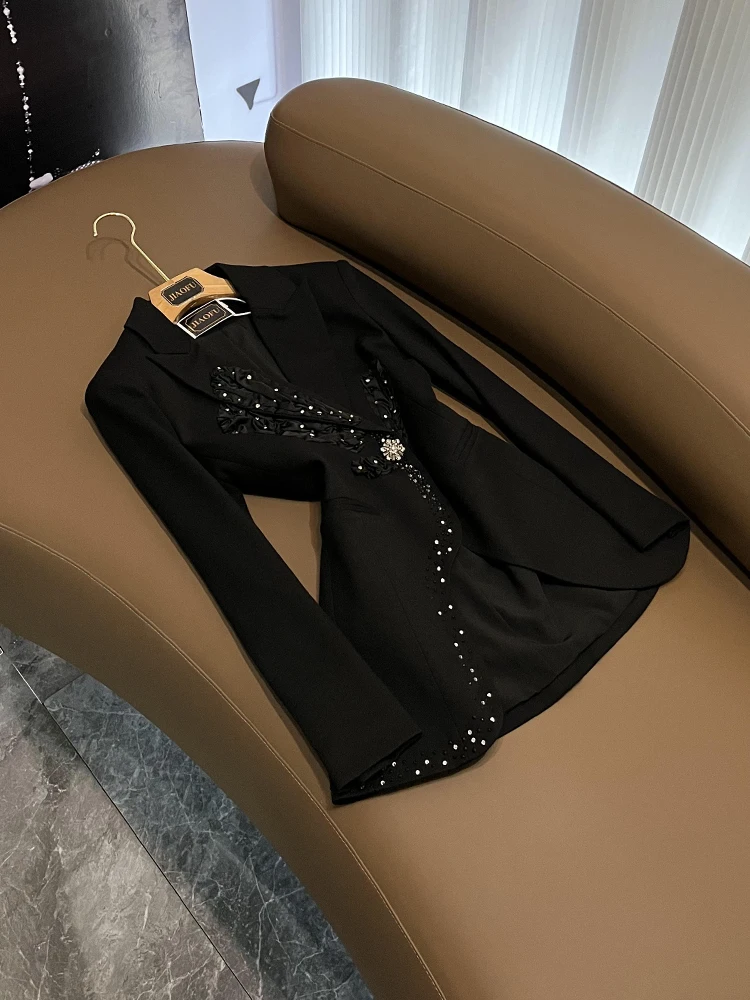 

Ele Lady Arc Flower aped Jaet Утягивающий плиссированный жилет Осень-зима для поездок на работу Sle Long Sve V Ne k Цвет