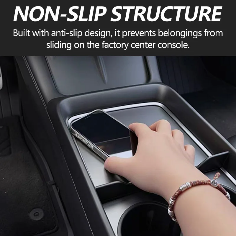 For Tesla Model 3 / Y Highland & Model Y Juniper 2016-2026+ Center Armrest Storage Organizer Tray Center Console storage Box view 2